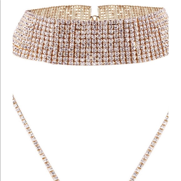 Just In! Rhinestone Choker Necklace w/ Backdrop - Picture 8 of 8